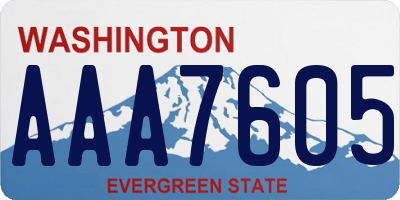 WA license plate AAA7605