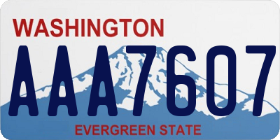 WA license plate AAA7607