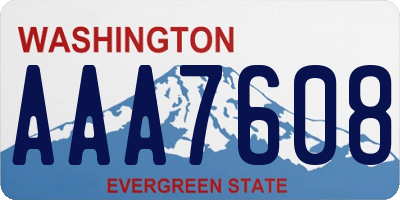 WA license plate AAA7608