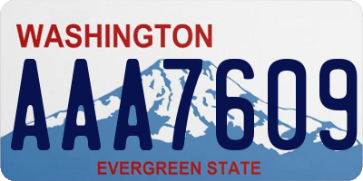 WA license plate AAA7609
