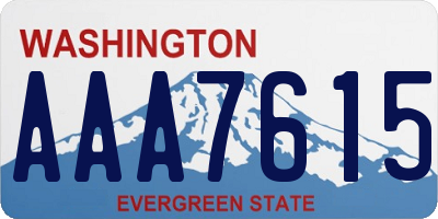 WA license plate AAA7615