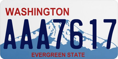 WA license plate AAA7617