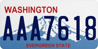 WA license plate AAA7618