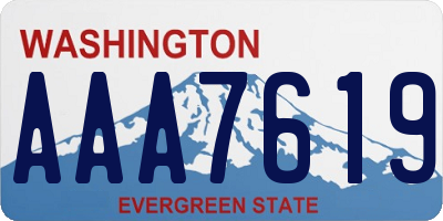 WA license plate AAA7619