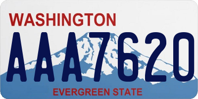 WA license plate AAA7620