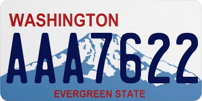 WA license plate AAA7622