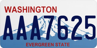 WA license plate AAA7625