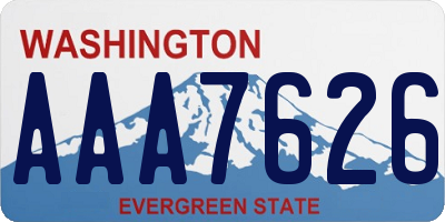 WA license plate AAA7626