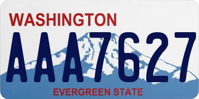 WA license plate AAA7627