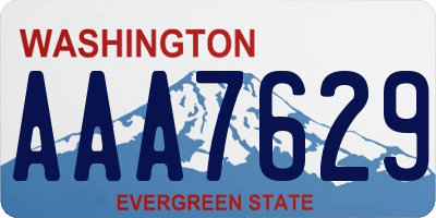 WA license plate AAA7629