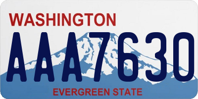WA license plate AAA7630