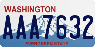 WA license plate AAA7632