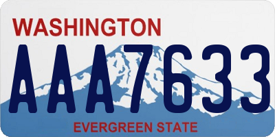 WA license plate AAA7633