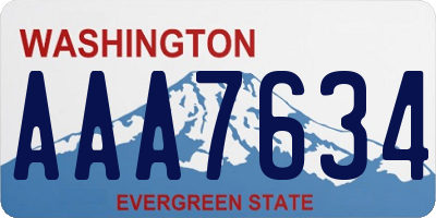 WA license plate AAA7634