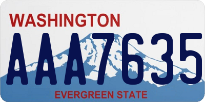 WA license plate AAA7635