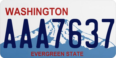 WA license plate AAA7637