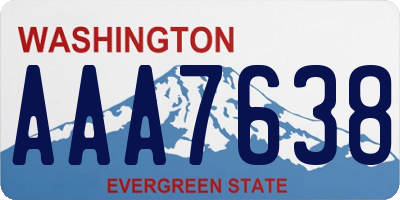 WA license plate AAA7638
