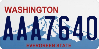 WA license plate AAA7640