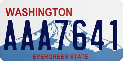 WA license plate AAA7641