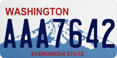 WA license plate AAA7642