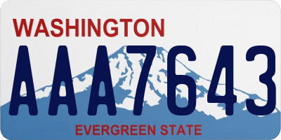 WA license plate AAA7643