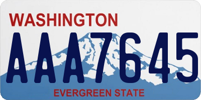 WA license plate AAA7645