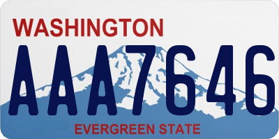 WA license plate AAA7646