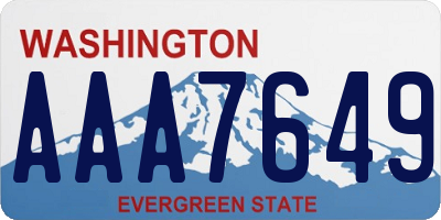 WA license plate AAA7649