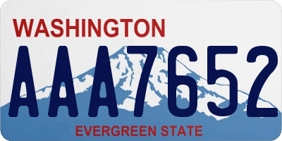 WA license plate AAA7652
