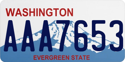 WA license plate AAA7653