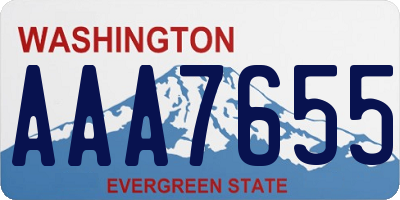 WA license plate AAA7655