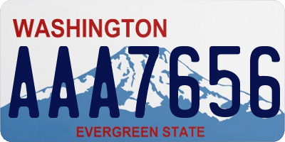 WA license plate AAA7656