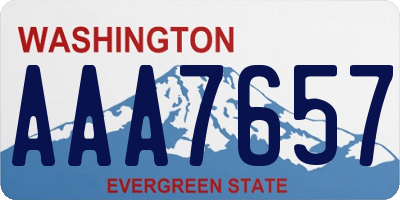 WA license plate AAA7657