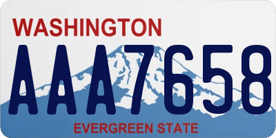 WA license plate AAA7658