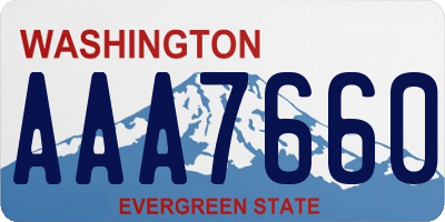 WA license plate AAA7660