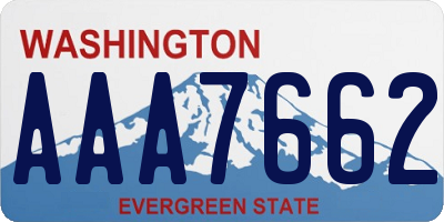 WA license plate AAA7662