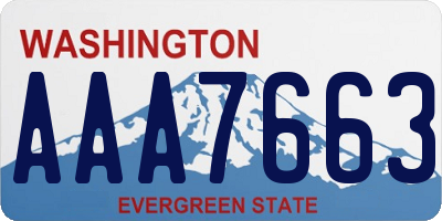 WA license plate AAA7663