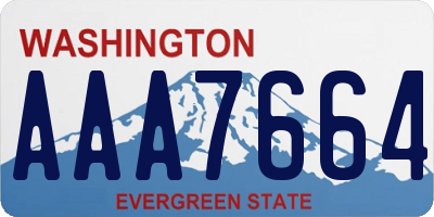 WA license plate AAA7664