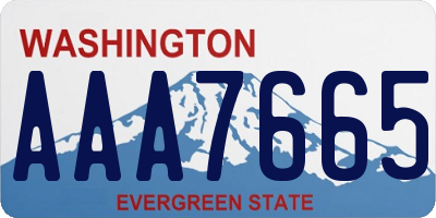 WA license plate AAA7665