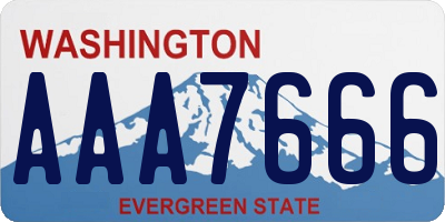 WA license plate AAA7666