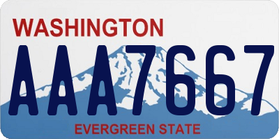 WA license plate AAA7667