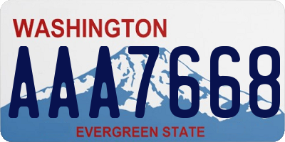 WA license plate AAA7668