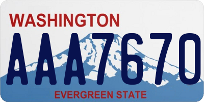 WA license plate AAA7670