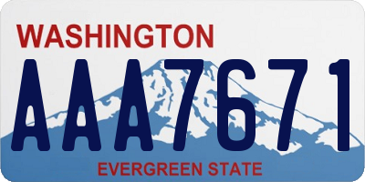 WA license plate AAA7671