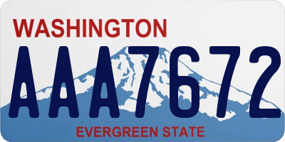 WA license plate AAA7672