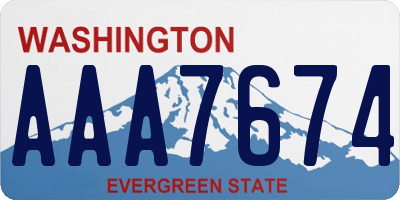 WA license plate AAA7674