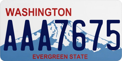WA license plate AAA7675