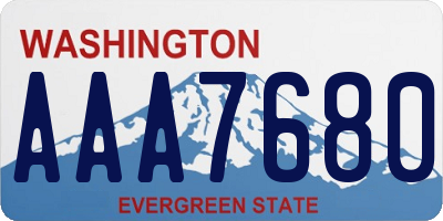 WA license plate AAA7680