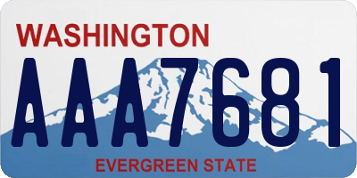 WA license plate AAA7681