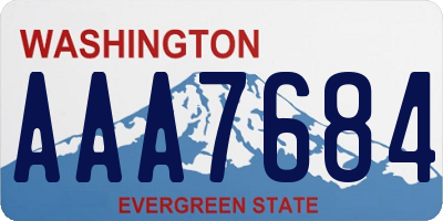 WA license plate AAA7684